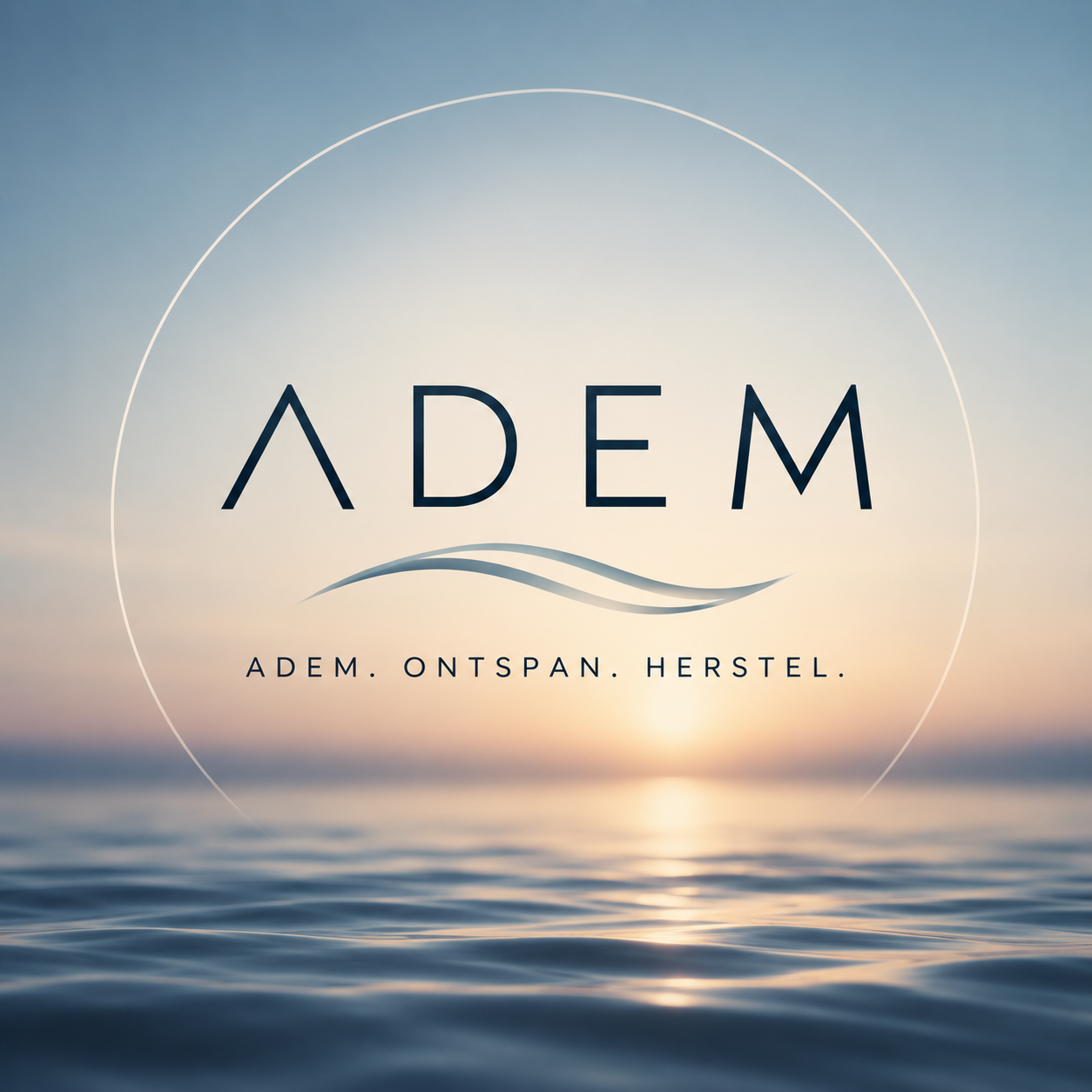 ADEM. Ontspan. Herstel. boven een rustige zee